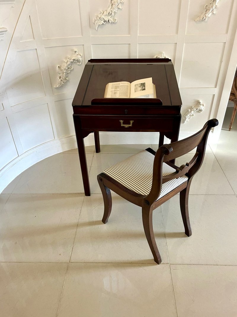 Unusual Antique George III Quality Mahogany Writing Desk